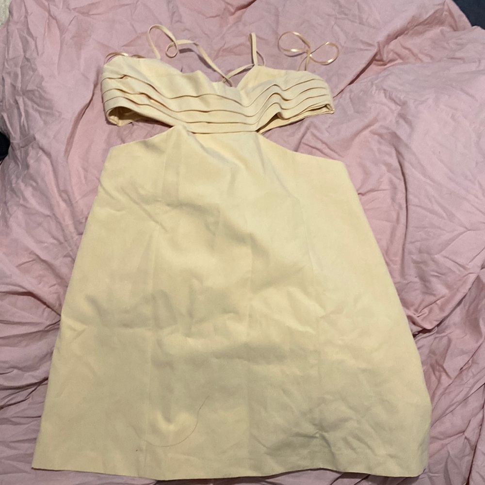 Cut out linen blend dress - Picture 2 of 7